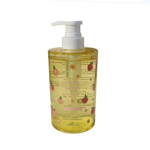 DW Home Goodies Fuzzy Peach Hand Soap Refillable Glass Bottle White Dispenser